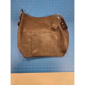 Joy‎ Susan Gray Hobo Bag Faux Leather Shoulder Handbag Purse Tote Womens